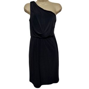 Adrianna Papell One Shoulder Draped Little Black Dress Size 6 Semi Formal